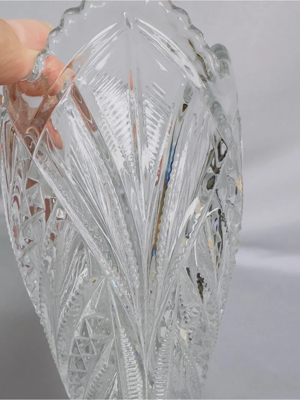 Vintage Bryce Higbee Palm Leaf Clear Glass 8.5